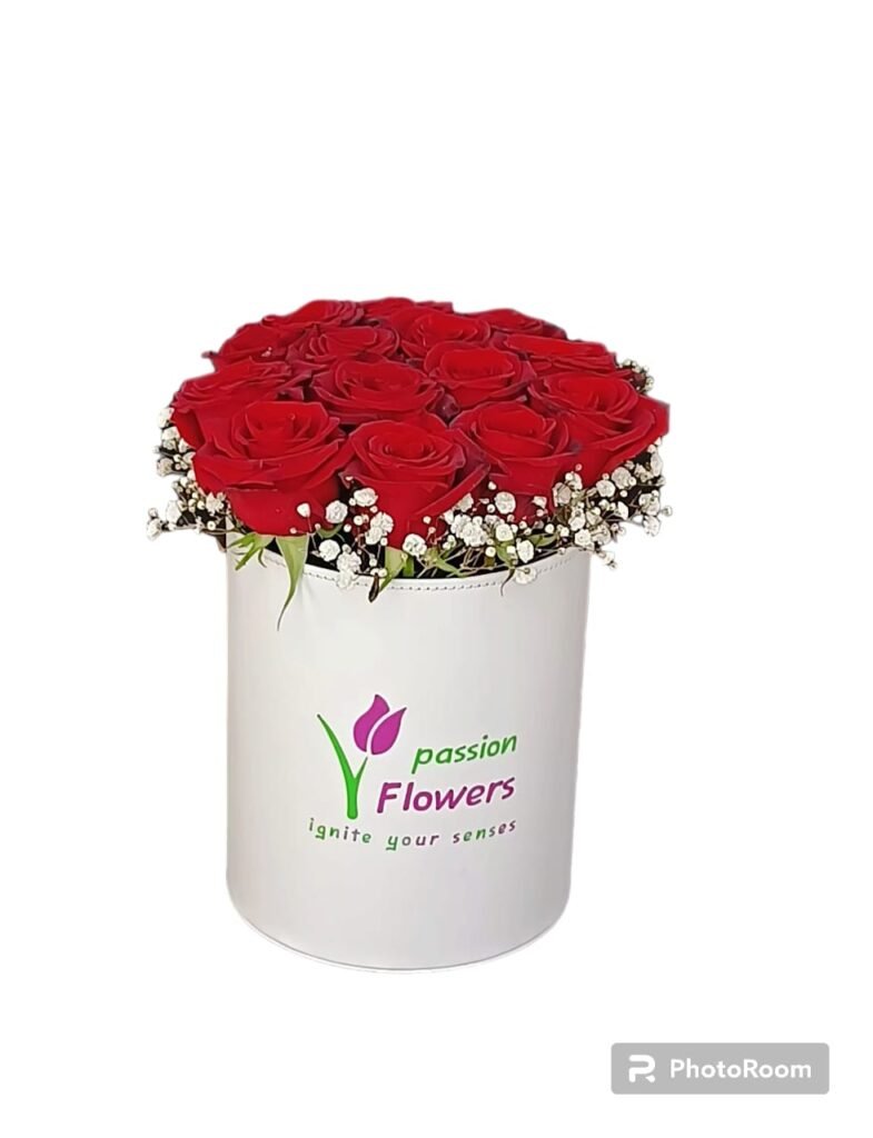 25 Roses in a White Box | Passion Flowers Shop