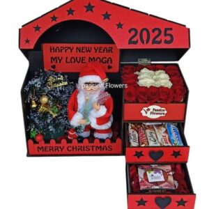 بوكس هدايا بابا نويل وشجرة الكريسماس (كود28) - Santa Claus and Christmas Tree Gift Box