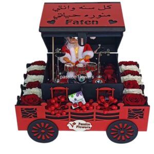 New Year's Eve Roses Box in the Shape of a Car